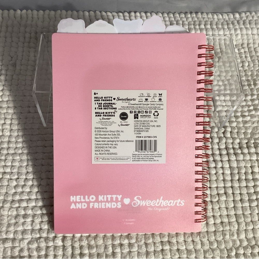 Sanrio Hello Kitty & Friends x Sweethearts 5 Tab 80 Lined Sheet Journal Notebook - Picture 7 of 8